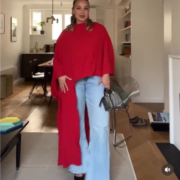 ZARA ASYMMETRIC CAPE BLOUSE - Picture 7 of 13